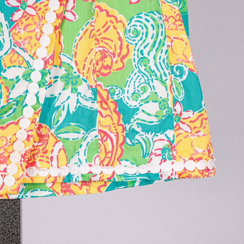 Lilly Pulitzer Paisley Floral Skort Size 0 Colorful Tropical Beach Ric-Rac 92472 - Picture 2 of 6